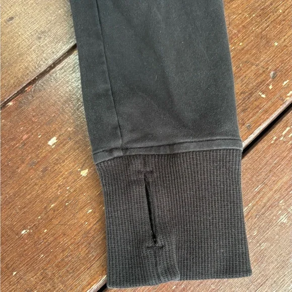 LULULEMON Sweatshirt Womens Size 4 Faded Black Scuba Crew Neck Kangaroo Terry - Picture 6 of 10